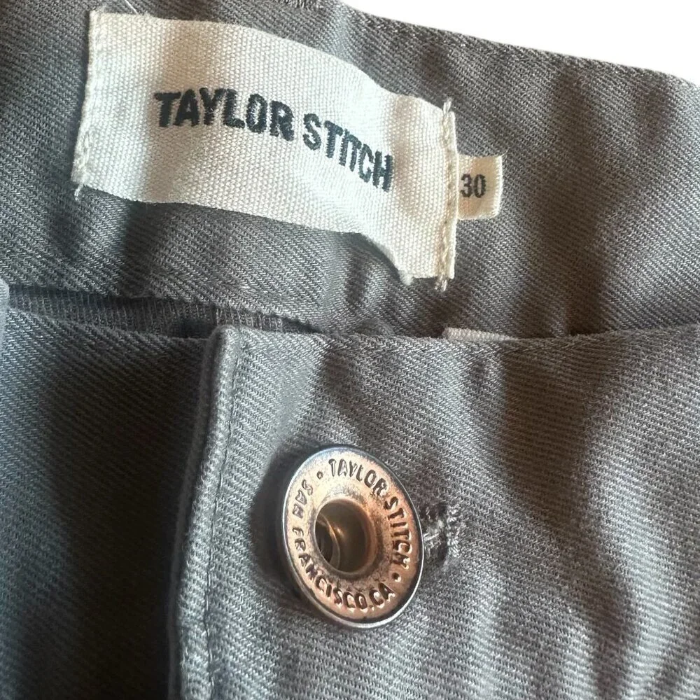 Taylor Stitch The Slim Chino Pants Grey Trousers Causal Office Size 30 Men's